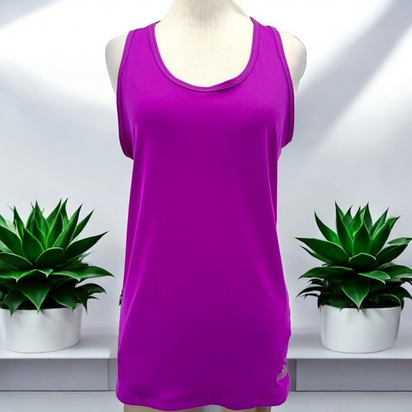 adidas Sequencials Dark Pink Fitted Tank with Side Zip Pocket - Picture 12 of 16